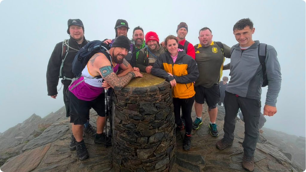 Winners 2000 member Tristan Smith completing the National Three Peaks Challenge