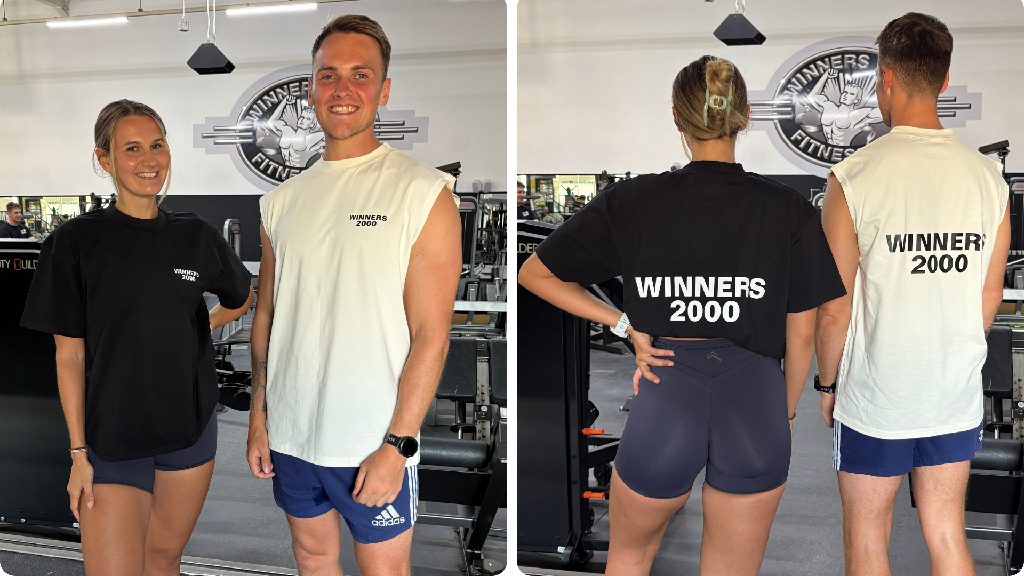 Preview of the new Winners 2000 merchandise range worn by trainers around the club